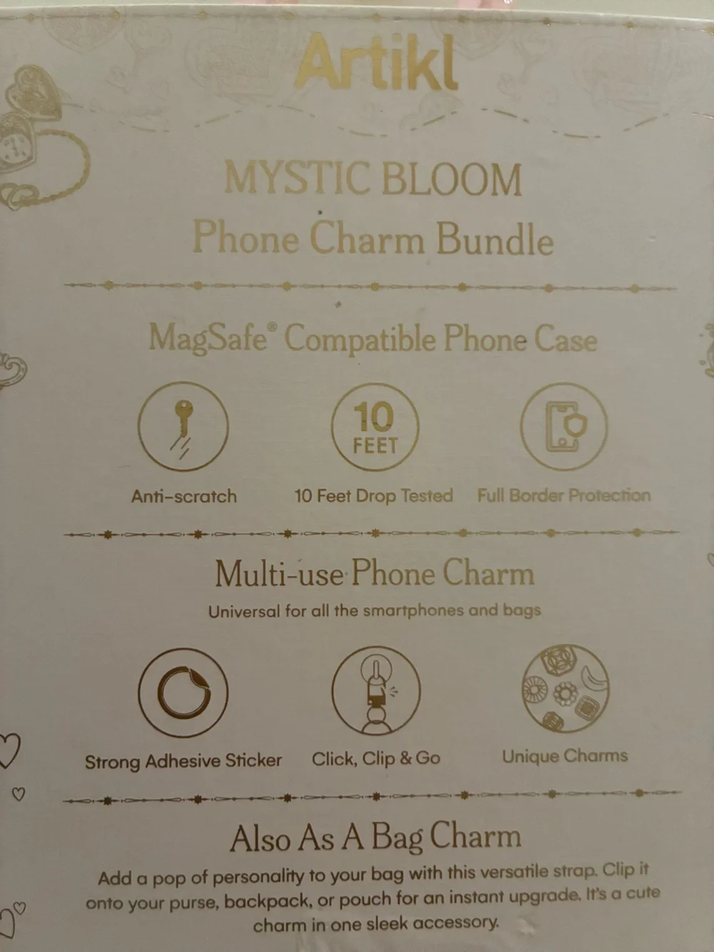 Mystic Bloom MagSafe-Compatible iPhone 15 Pro Max Case & Beaded Charm included